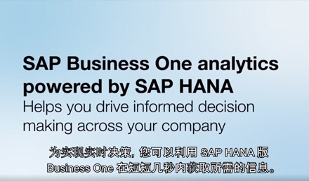 SAP Business One HANA讓您的決策更簡單、準(zhǔn)確